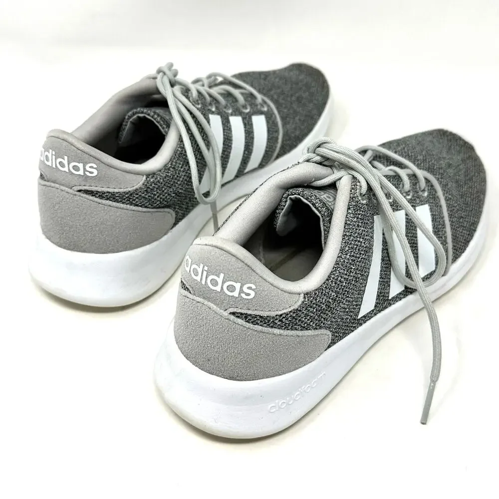 Adidas QT Racer Cloudfoam Gray White Knit Sneakers Women’s 6.5